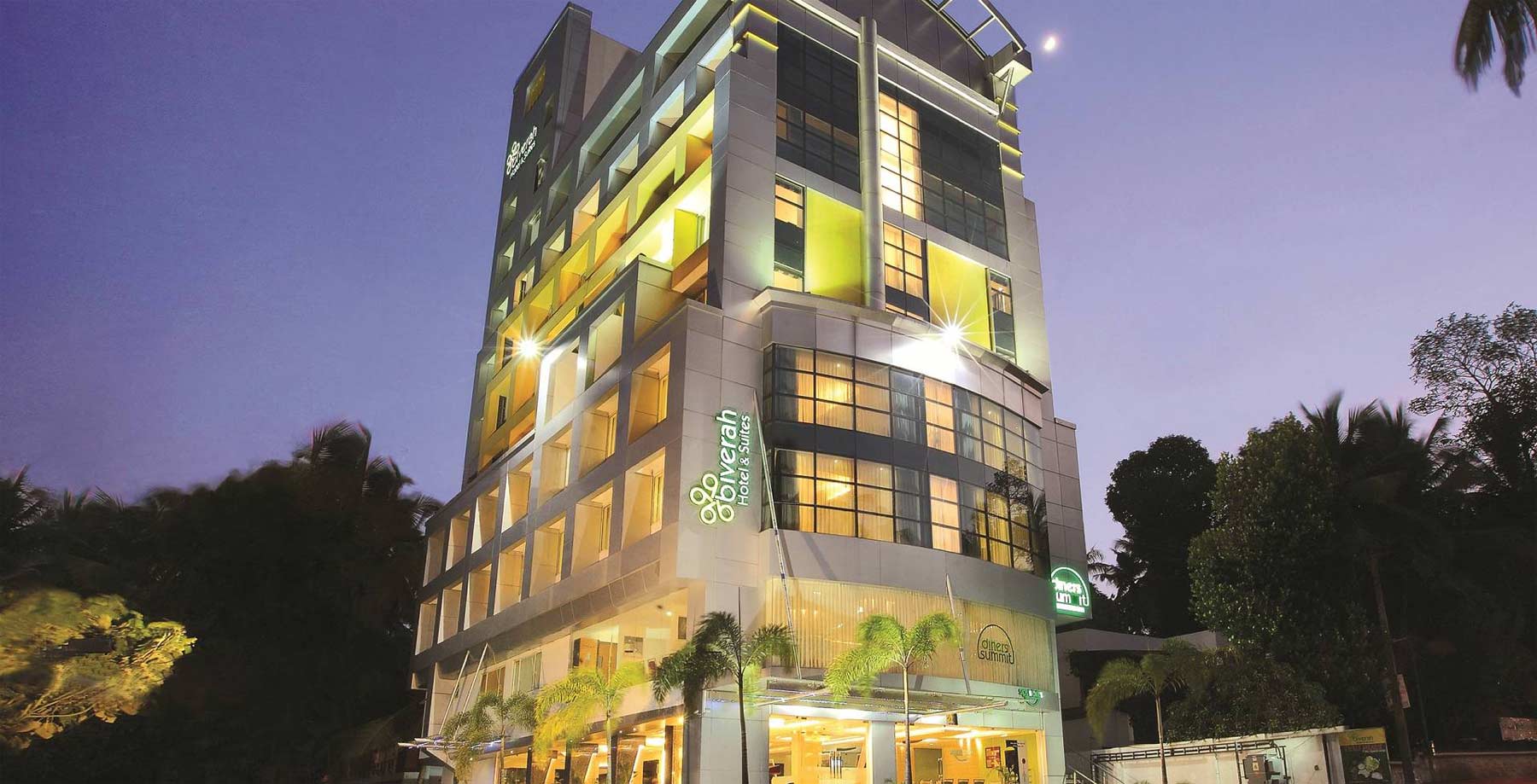 Facade Night view of Biverah Hotel Suites Trivandrum, Hotels in Trivandrum